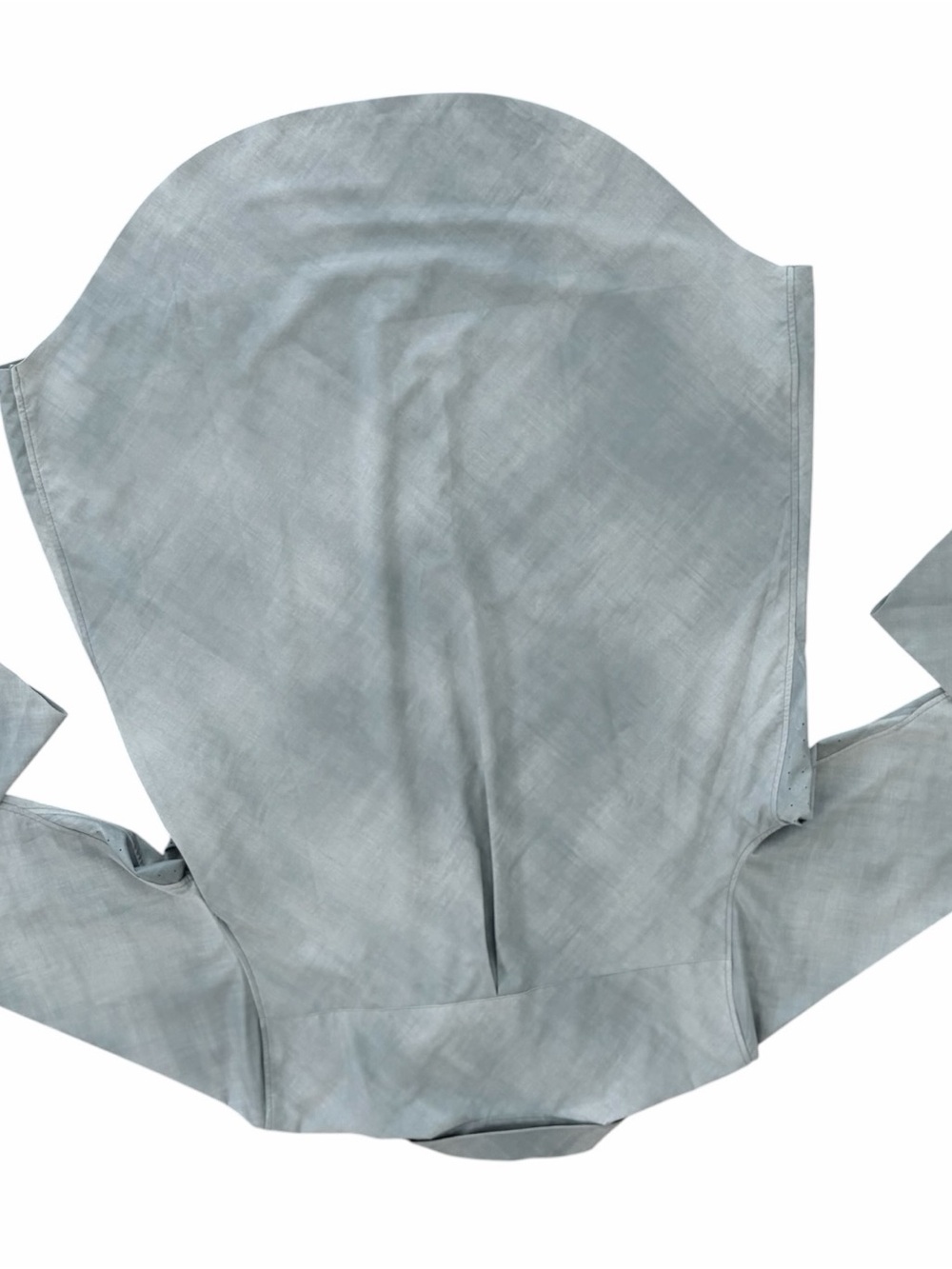 Athleta Urbanite Printed Tunic Blouse Gray Green Hidden Button Stretch Top Large - Picture 2 of 8